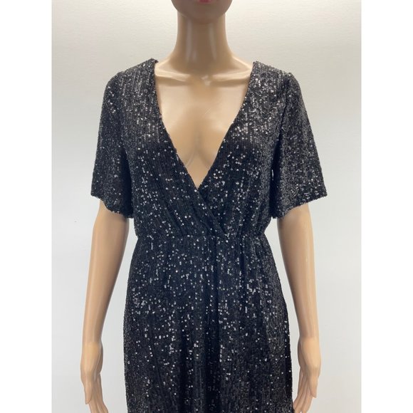 ALTARD’S STATE BLACK  SEQUIN MINI DRESS - Picture 4 of 9